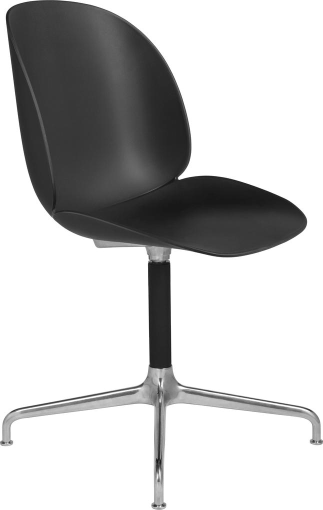 Gubi Beetle stoel met zwart/gepolijst aluminium swivel onderstel