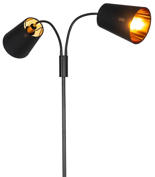 Moderne vloerlamp zwart 2-lichts - Carmen