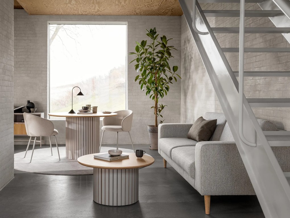 CLARA Beige (Basel 24 stof)/beige poten - MODERNE GESTOFFEERDE KUIPSTOEL VOOR WOONKAMER/EETKAMER/KANTOOR LOFT