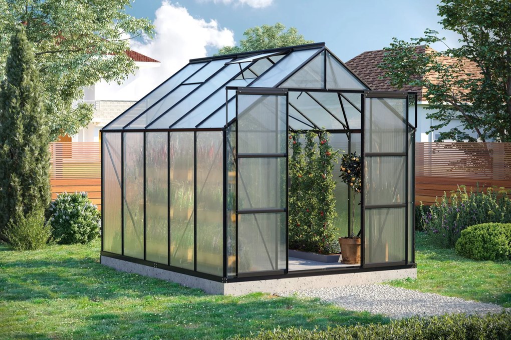 Vitavia Uranus serre - 8,3m² - met 4 mm polycarbonaat - Zwart