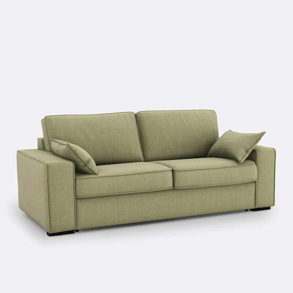 Slaapbank van katoen en linnen, 2, 3 of 4 zits, Comfort Bultex® Cécilia