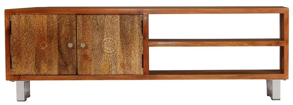 vidaXL Tv-meubel met bewerkte deuren 140x30x40 cm massief hout
