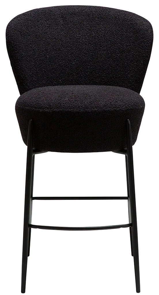 Dan-Form Orbit Barstoel Zwart Shimmer Boucle Met Hoge Rugleuning