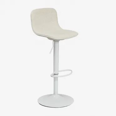 Odeon Verstelbare Hoge Kruk In Bouclé Bouclé Wit - Sklum