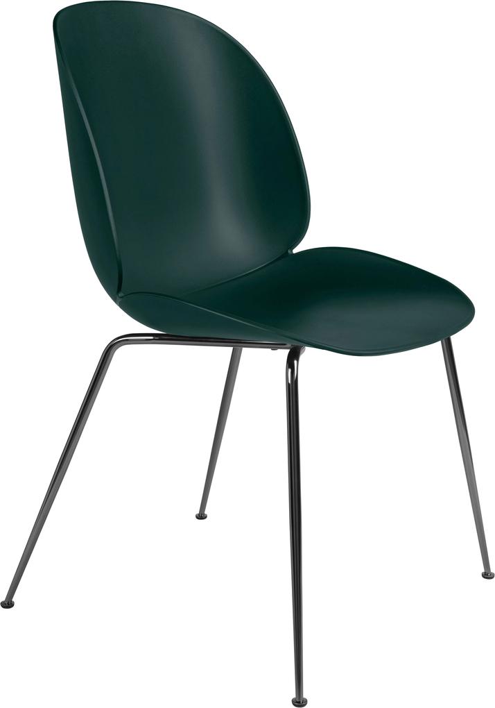 Gubi Beetle stoel met zwart chroom onderstel green