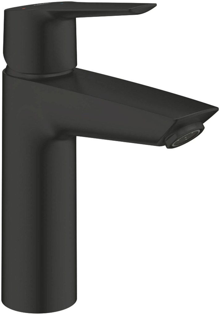 Grohe QuickFix Start M-size wastafelkraan met koude start en push-open waste mat zwart