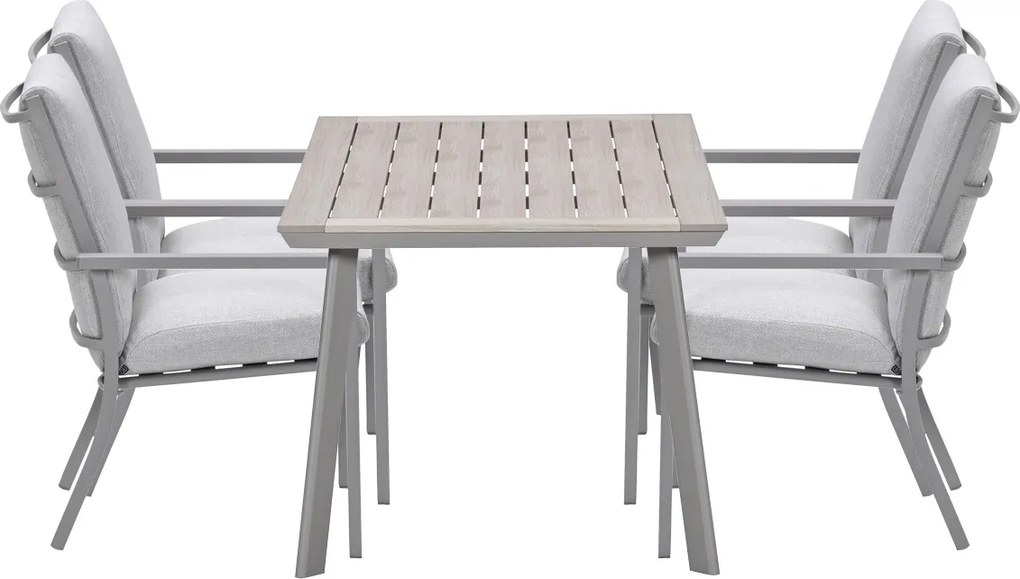 Garden Impressions Senja tuinset 5-delig taupe - Penedo tuintafel 160x90 cm