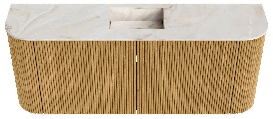 Mondiaz Joya DLux 105cm toiletmeubel ronding links/rechts oak met wastafel faye midden 1 kraangat frappe