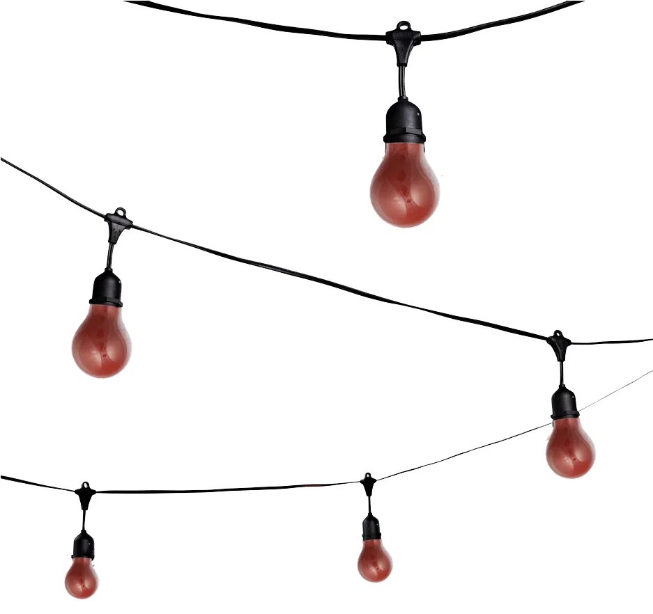 Lichtsnoer 20 Meter Inclusief 35x Rode Lamp 15W Feestverlichting