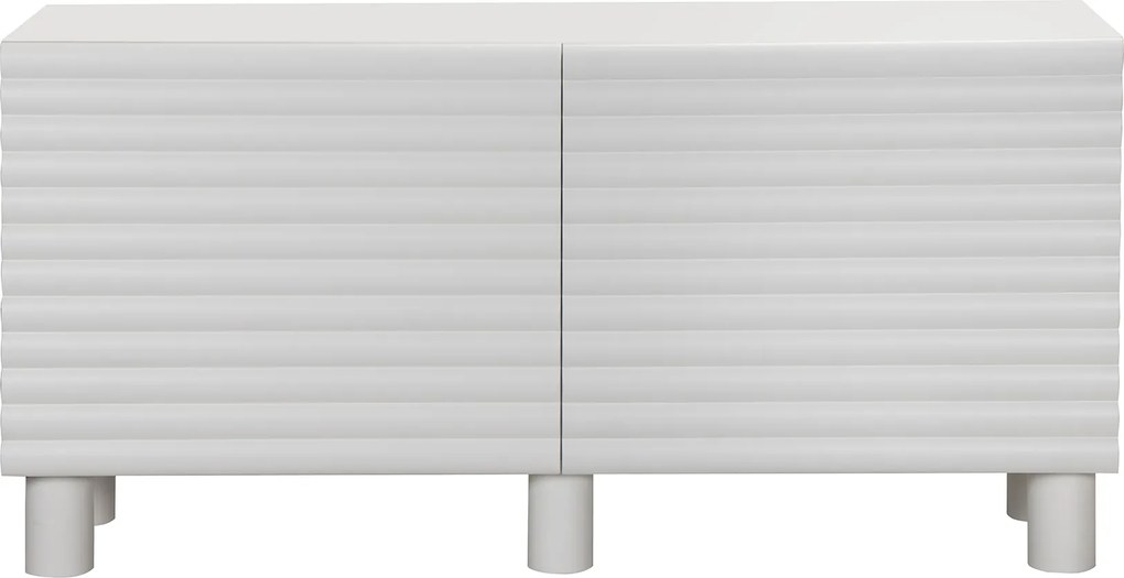 Mat Wit Dressoir Met Strepen 150 Cm - 150x40x75cm.