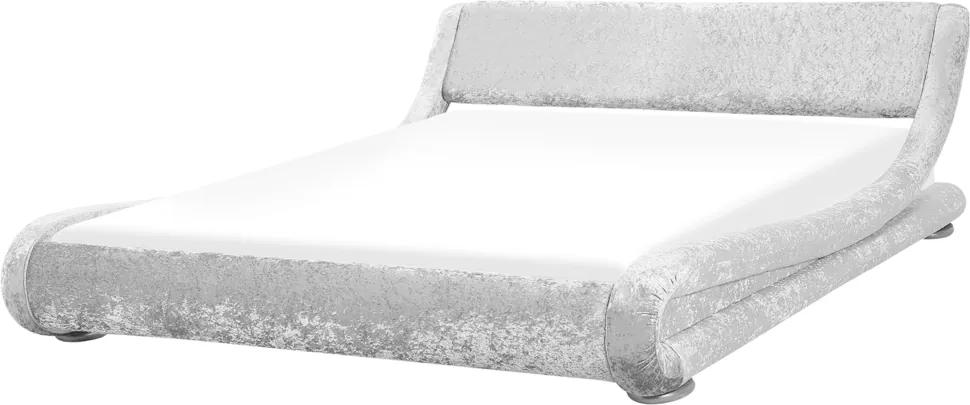 Bed fluweel zilver 180 x 200 cm AVIGNON