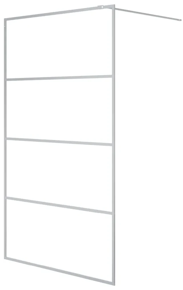 vidaXL Inloopdouchewand 115x195 cm transparant ESG-glas zilverkleurig