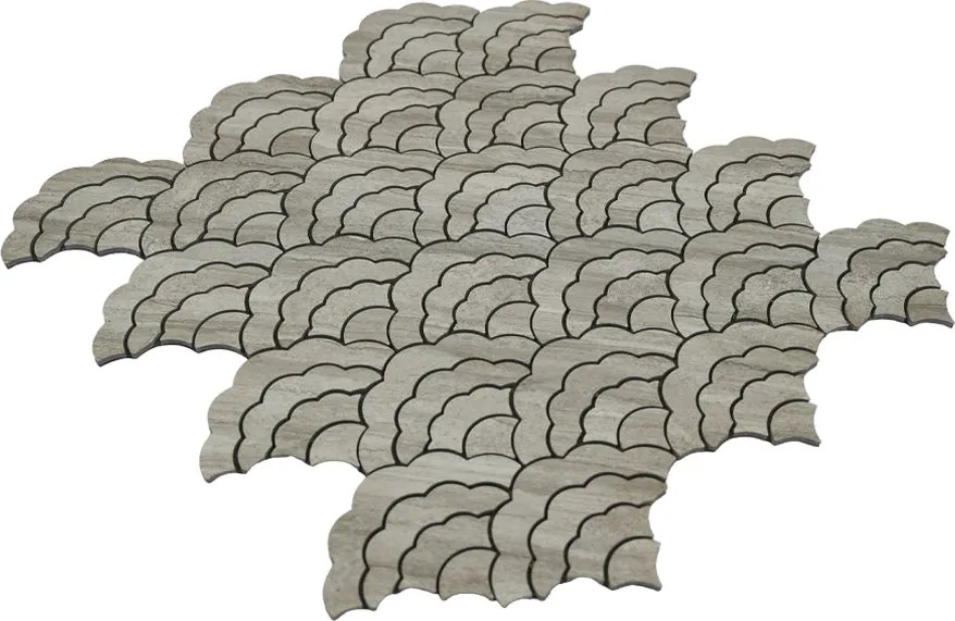 Zelfklevende Mozaïektegels Metaal | Waaier Grijs | 26,8×28,1 cm | Keuken, Bad &amp; WC