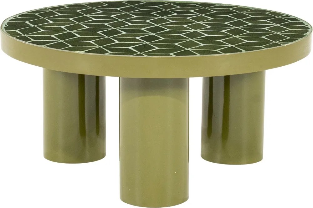 Salontafel Met Mozaiek Bruin - 71 X 71cm.