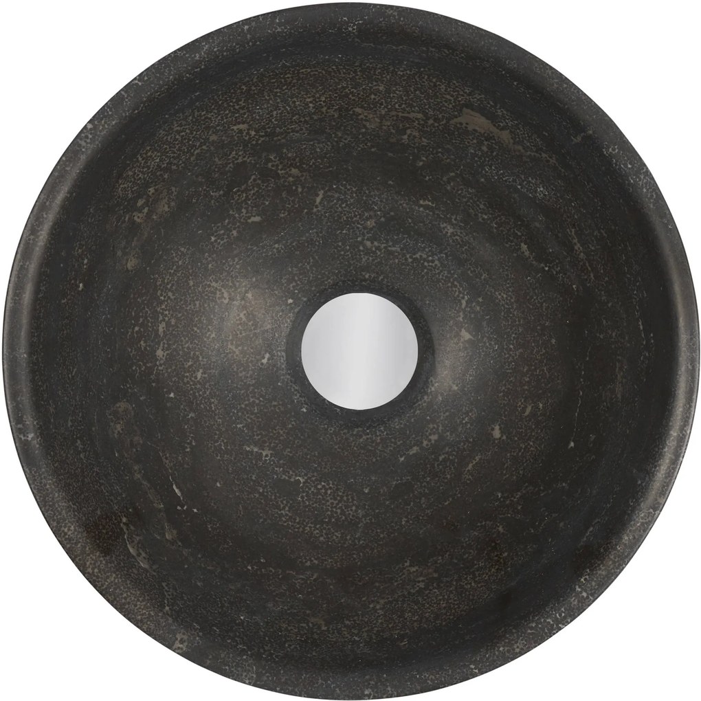 Saqu Nature Collection ronde waskom Ø32x12cm natuursteen zwart