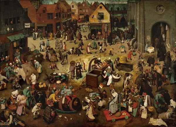 Kunstreproductie Fight between Carnival and Lent, 1559, Pieter the Elder Bruegel