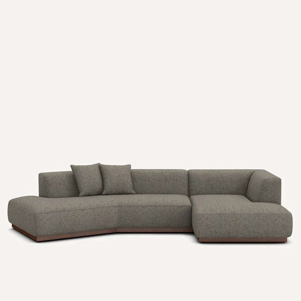 Rechte open hoekbank in tweed, JACOPO