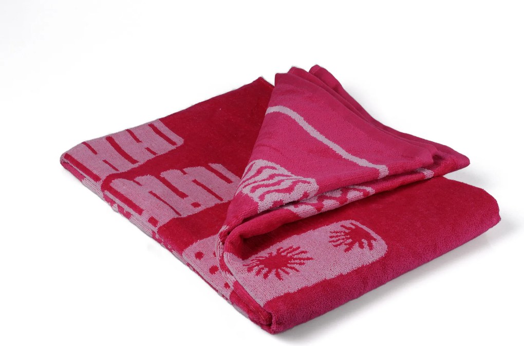 Strandlaken Velour – 100% katoen – 90×160 – summer fuchsia