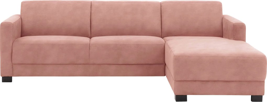 Goossens Hoekbank My Style Met Chaise Longue Microvezel roze, microvezel, 2,5-zits, stijlvol landelijk met chaise longue rechts