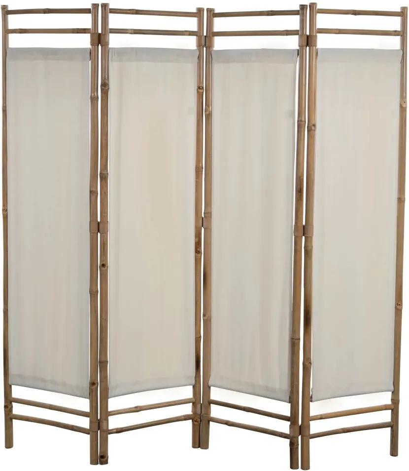 Kamerscherm 4-panelen inklapbaar 160 cm bamboe en canvas