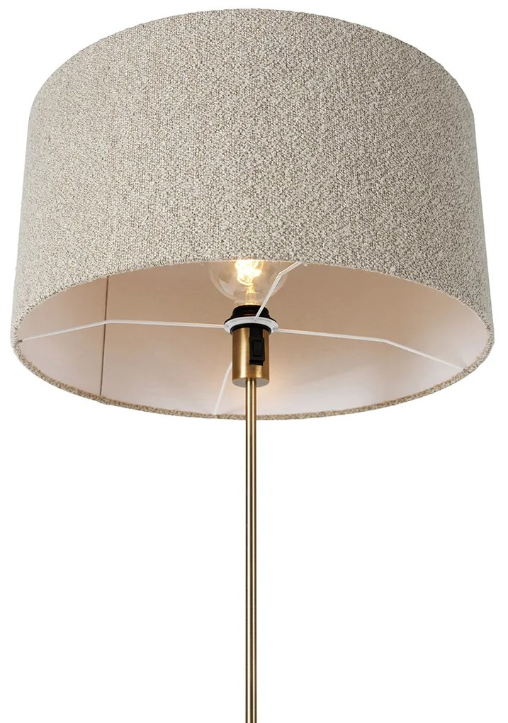 Vloerlamp verstelbaar brons met boucle kap taupe 50 cm - Parte Design E27 rond Binnenverlichting Lamp