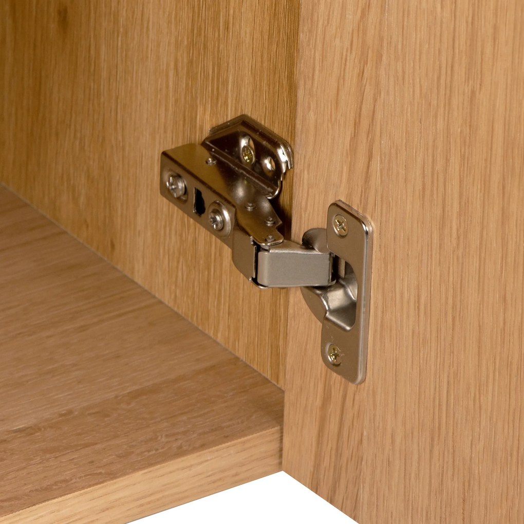 Eiken Dressoir Met 3D Vormen - 160x40x75cm.