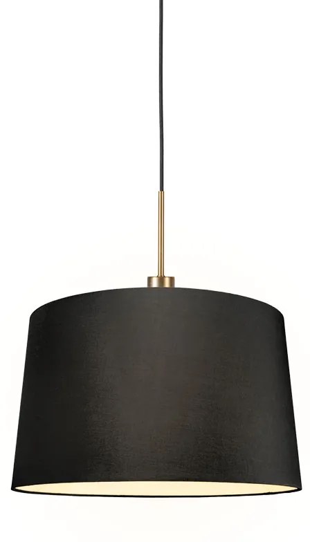 Moderne hanglamp brons met kap 45 cm zwart - Combi 1