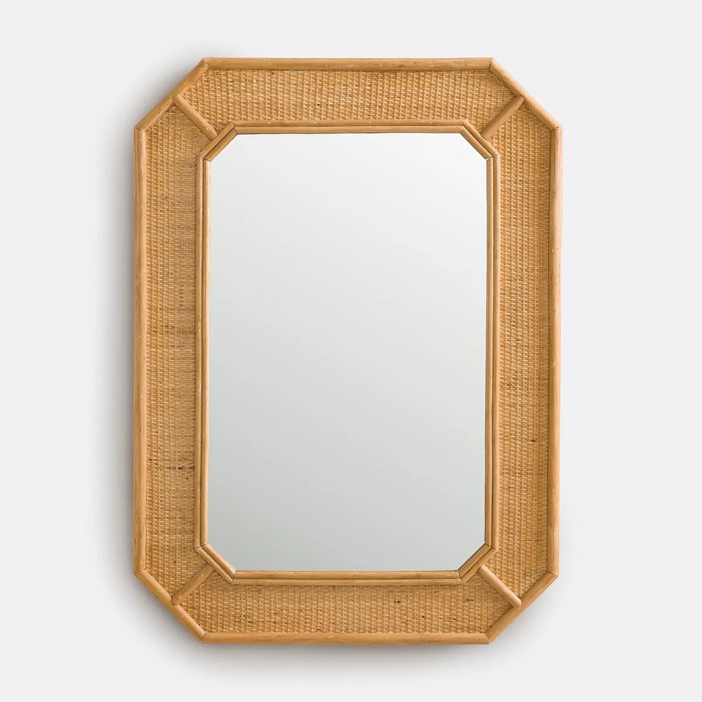 Spiegel van rotan en riet, 85x62 cm, Somea