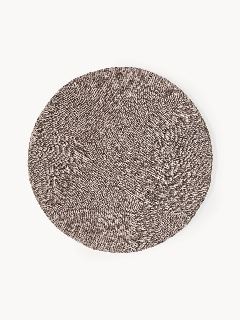 Rond wollen vloerkleed Eleni, handgetuft