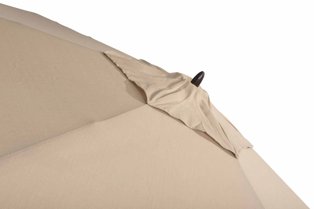 4 Seasons Outdoor Azzurro parasol met Wengé frame en Beach doek Ø 300 cm  Parasol    beige weerbestendig