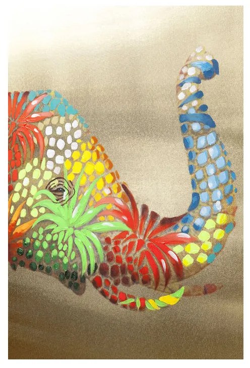 Kare Design Touched Wanddecoratie Van Kleurrijke Olifant