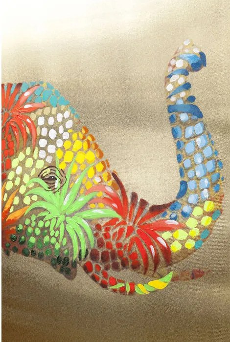 Wanddecoratie Van Kleurrijke Olifant