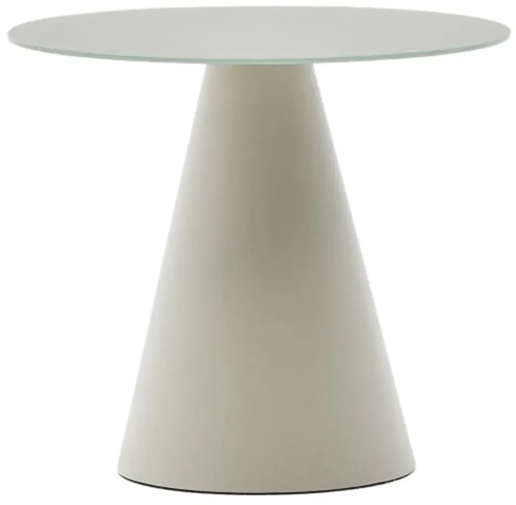Kave Home Wilshire Ronde Bijzettafel Mat Glas Grijs 50 Cm - 50 X 50cm.