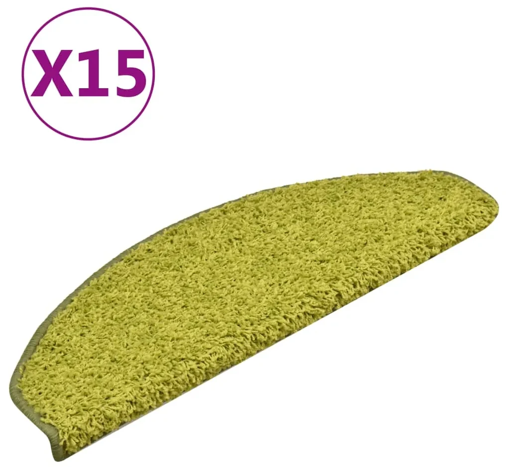 vidaXL Trapmatten 15 st 65x21x4 cm groen