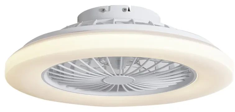 Plafondventilator met lamp wit 48.5cm incl. LED dimbaar RGB met afstandsbediening - Clemo Modern rond Binnenverlichting Lamp