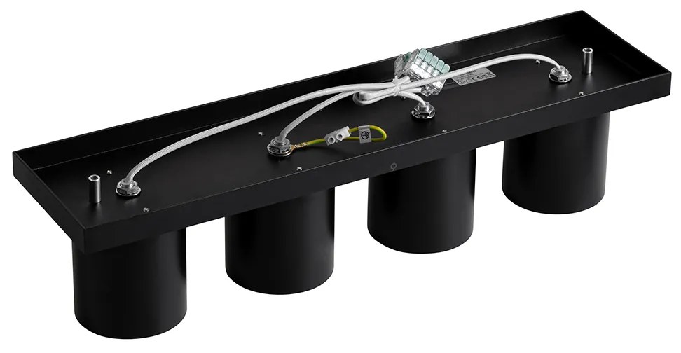 Moderne plafondspot zwart 4-lichts - Tubo