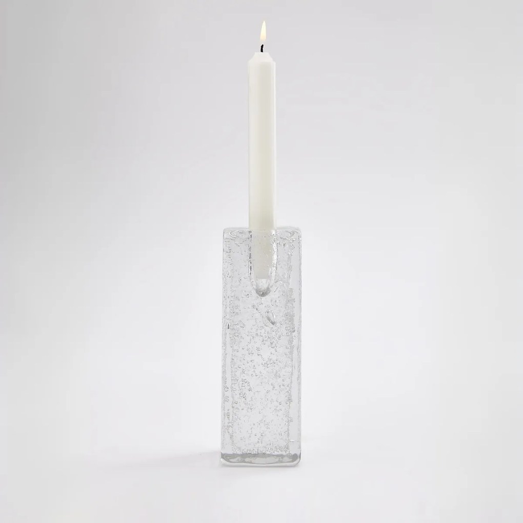 Handgeblazen glazen kandelaar, hoogte 18 cm, CASARE