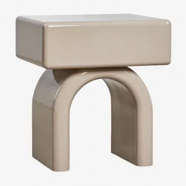 Rechthoekig Nachtkastje 50x40 Cm In Mdf Volire Moka Bruin - Sklum