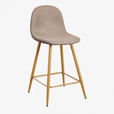 Verpakking Van 2 Glamm Hoge Krukken Natuurlijk Hout & Grijs – Taupe & ↑65 Cm - Sklum