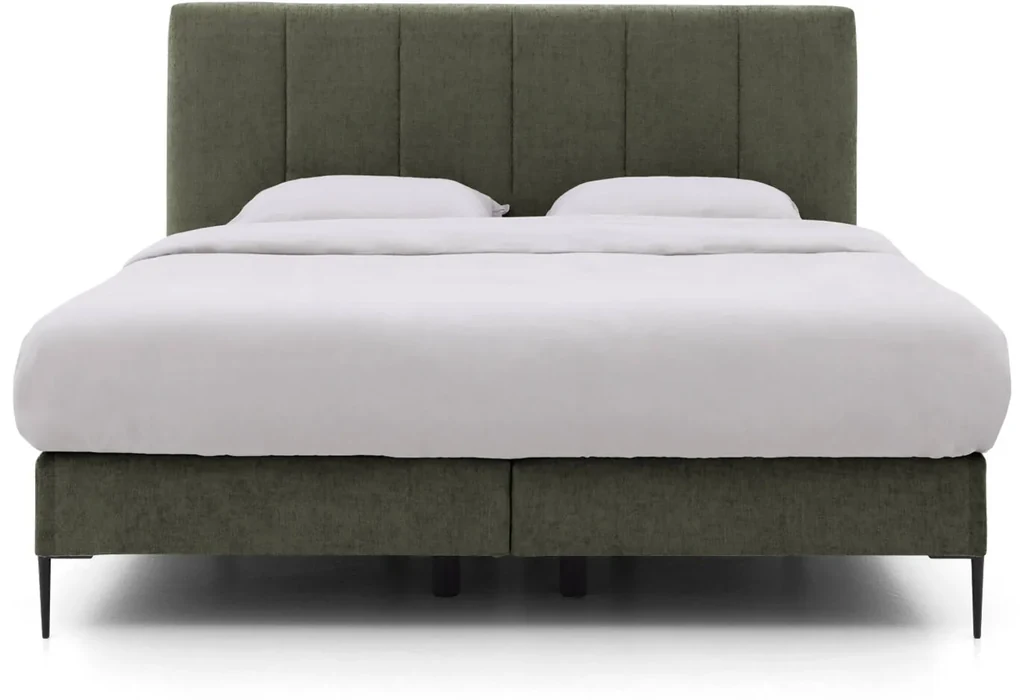 Goossens Boxspring Ease Solid Incl. Matras, Vlak 140 x 200 cm (=2x 70 x 200 cm) met hoofdbord + 2x matras shapes 1