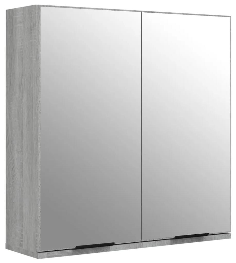 vidaXL Badkamerkast met spiegel 64x20x67 cm grijs sonoma eikenkleurig