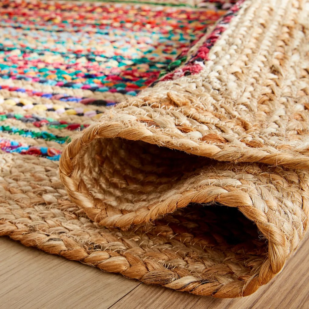Hal vloerkleed in jute en recycled katoen, Jaco