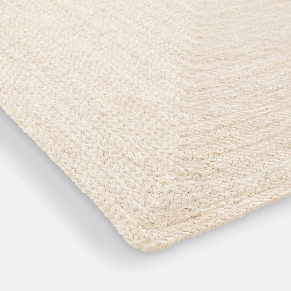 Rechthoekig vloerkleed in bleached jute XL, Aftas
