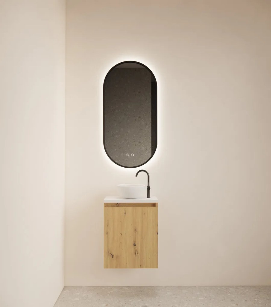 Gliss Design Echo toiletmeubel 40cm evoke eiken met toppaneel wit mat