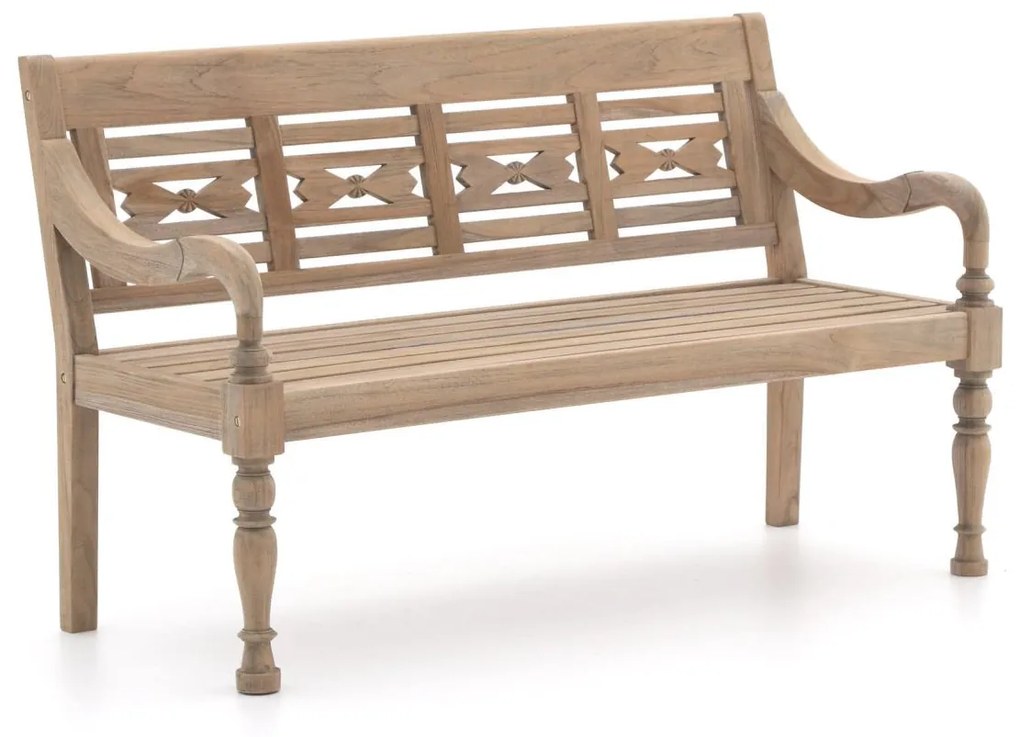 Parkbank ROUGH  | Teakhout | 2 personen | Tuinbank Old Teak Greywash | 150cm | Kees Smit Tuinmeubelen