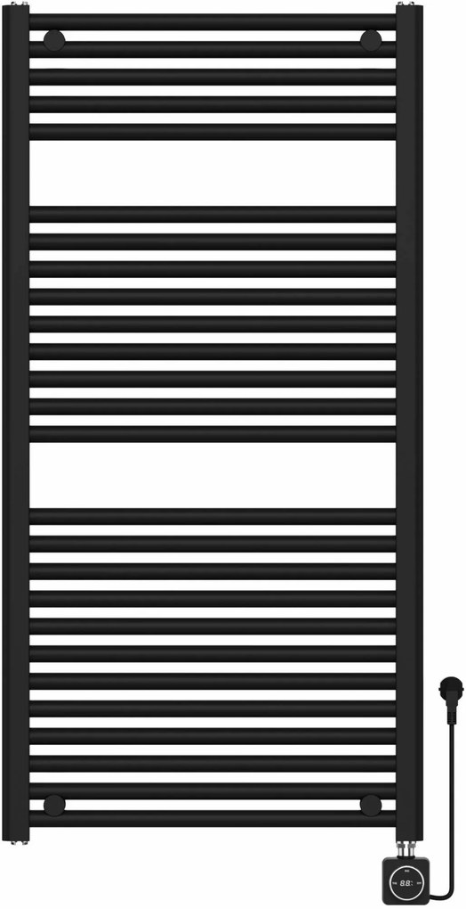 Saqu Elekstrische Radiator 118,5x60 cm Mat Zwart