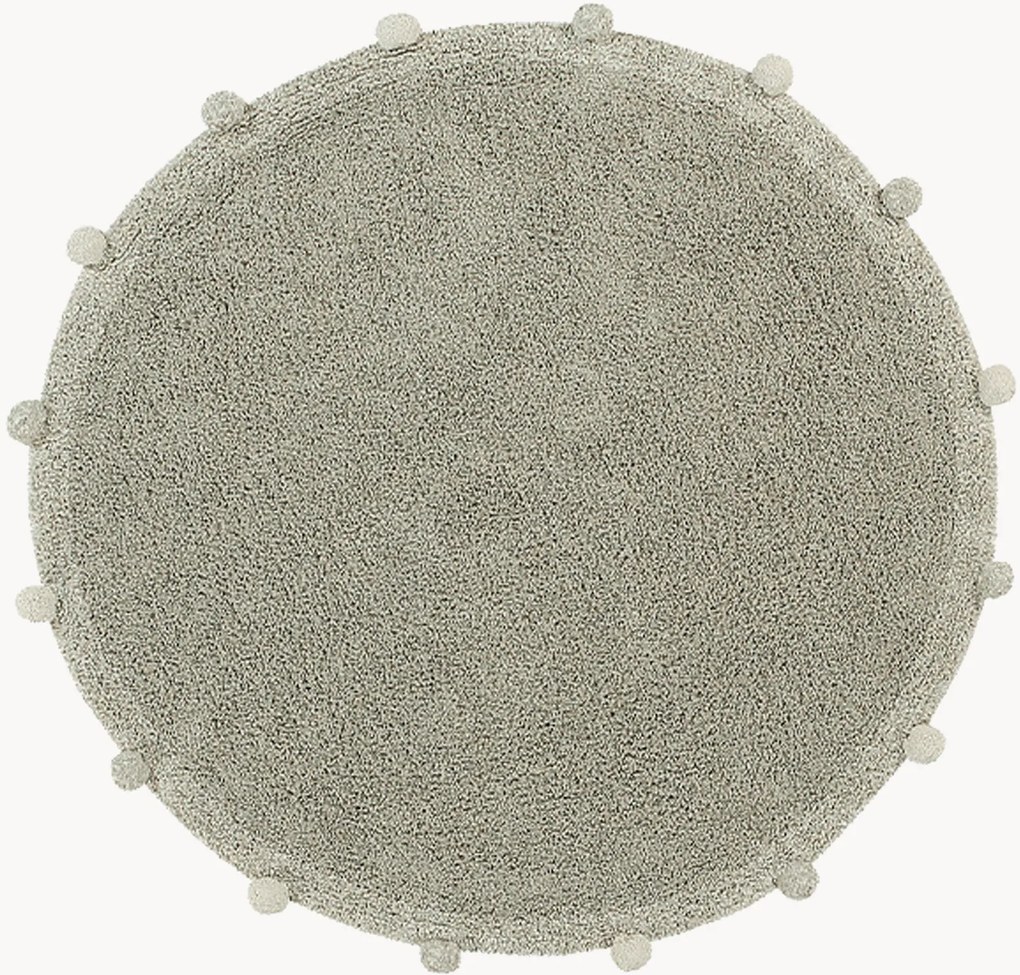 Wasbaar rond katoenen kindervloerkleed Bubbly, handgemaakt