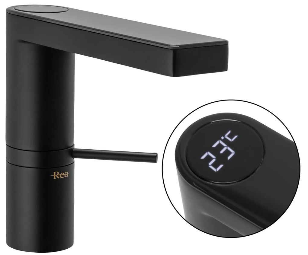 Wastafelkraan Rea Amar LCD Black Low