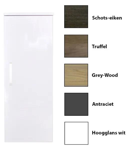 Kolomkast Sanicare Q1/Q12/Q17 Soft-Close Deur Chromen Greep 90x33,5x32 cm Grey-Wood