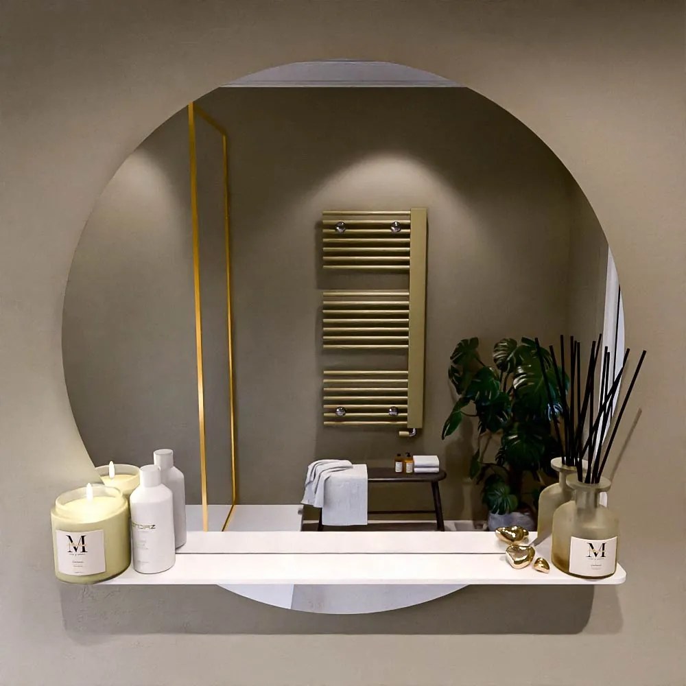 Mondiaz Spot spiegel rond Ø90cm met planchet urban